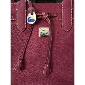 Dooney & Bourke Mini East/West Tassel Tote Pebbled Leather Berry Pink-BRAND NEW!